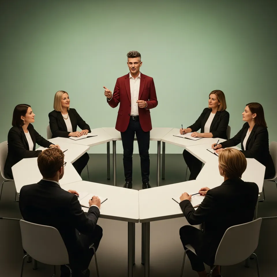 Team bei Strategiegespräch